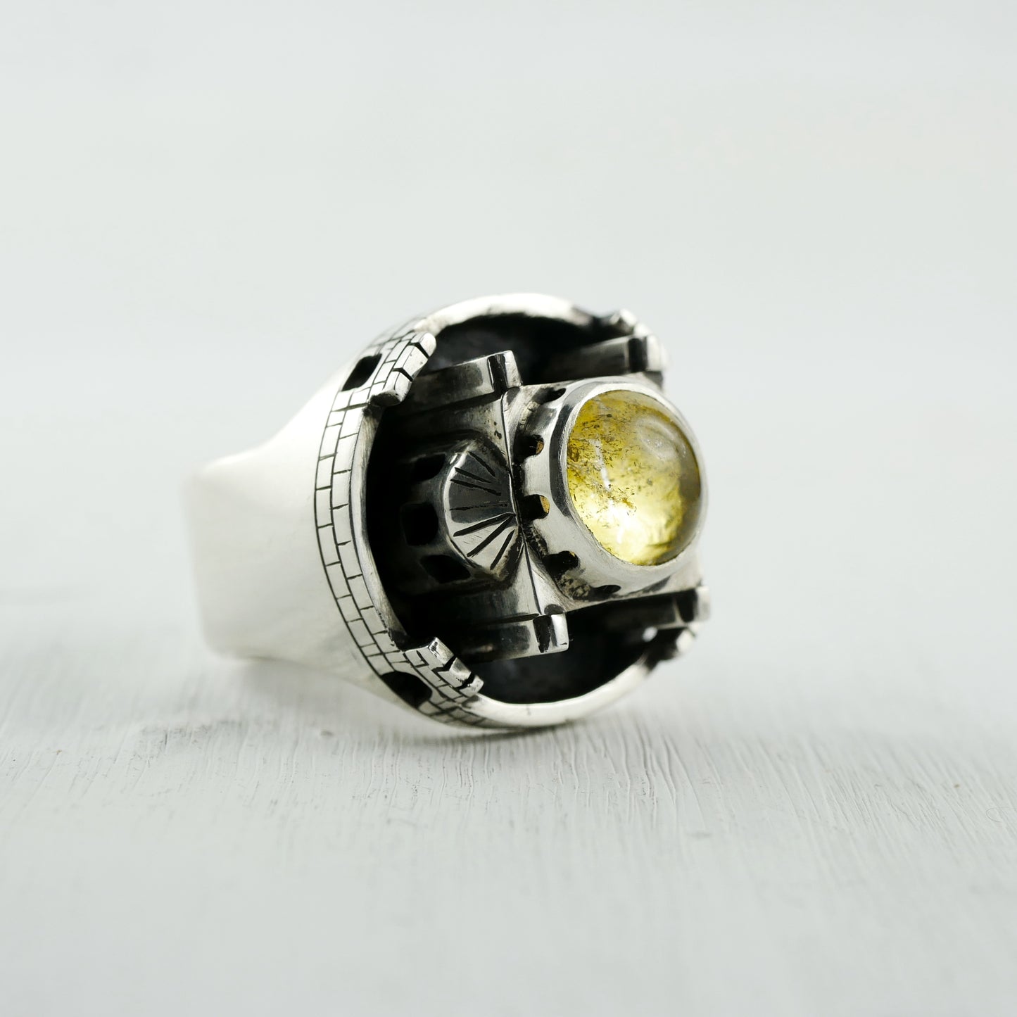 CONSTANTINOPLE RING - Sterling silver, Gold Leaf & Crystal