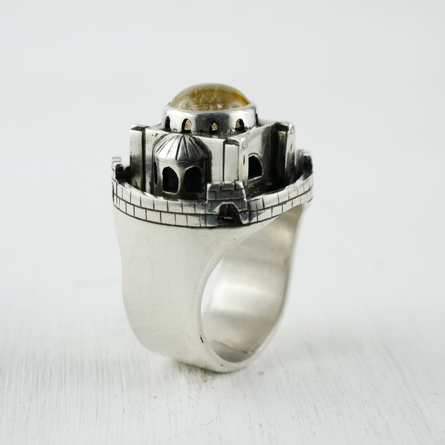 BAGUE CONSTANTINOPLE - Cristal, Argent 925 & feuille d'or