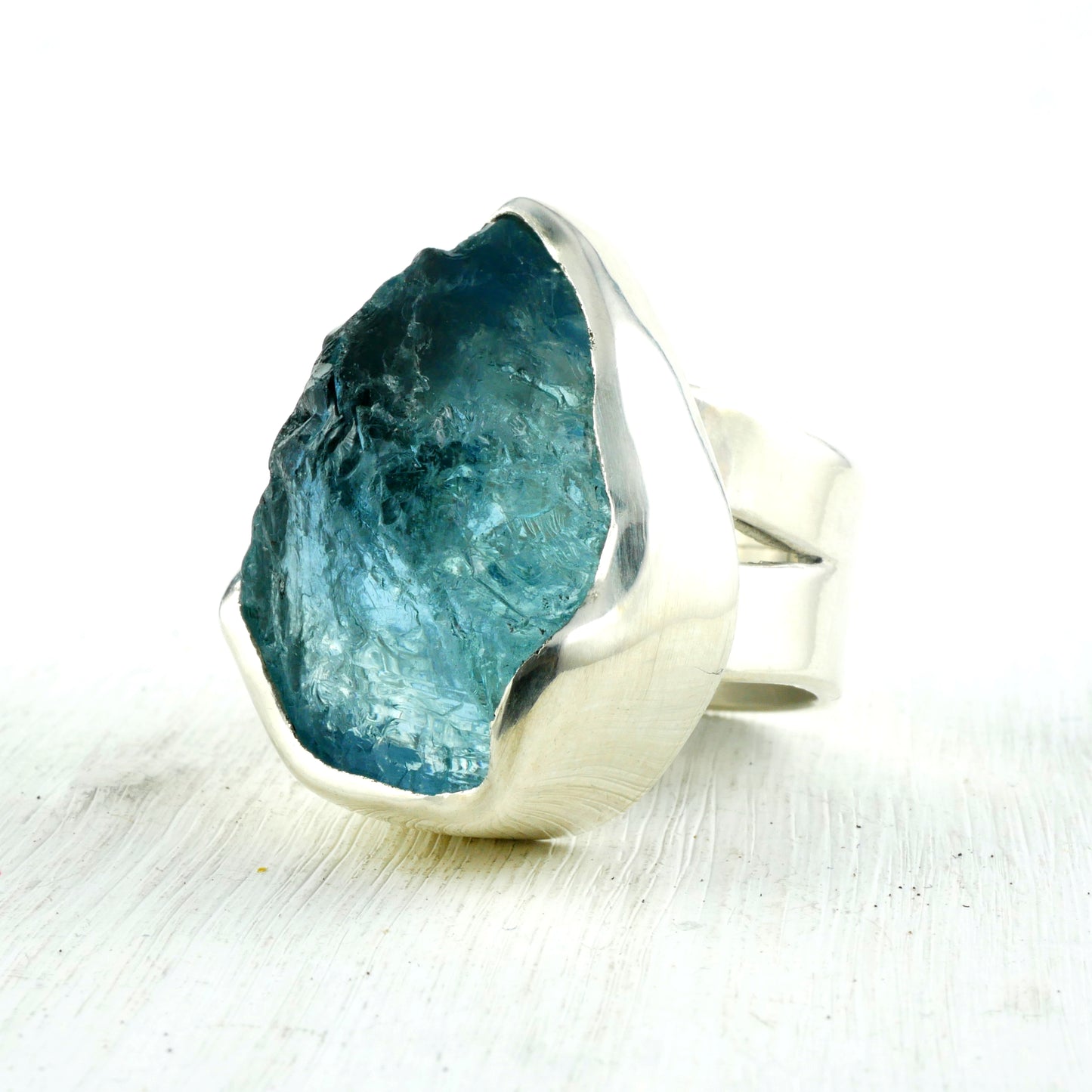 SANTORINI RING - Silver & Aquamarine