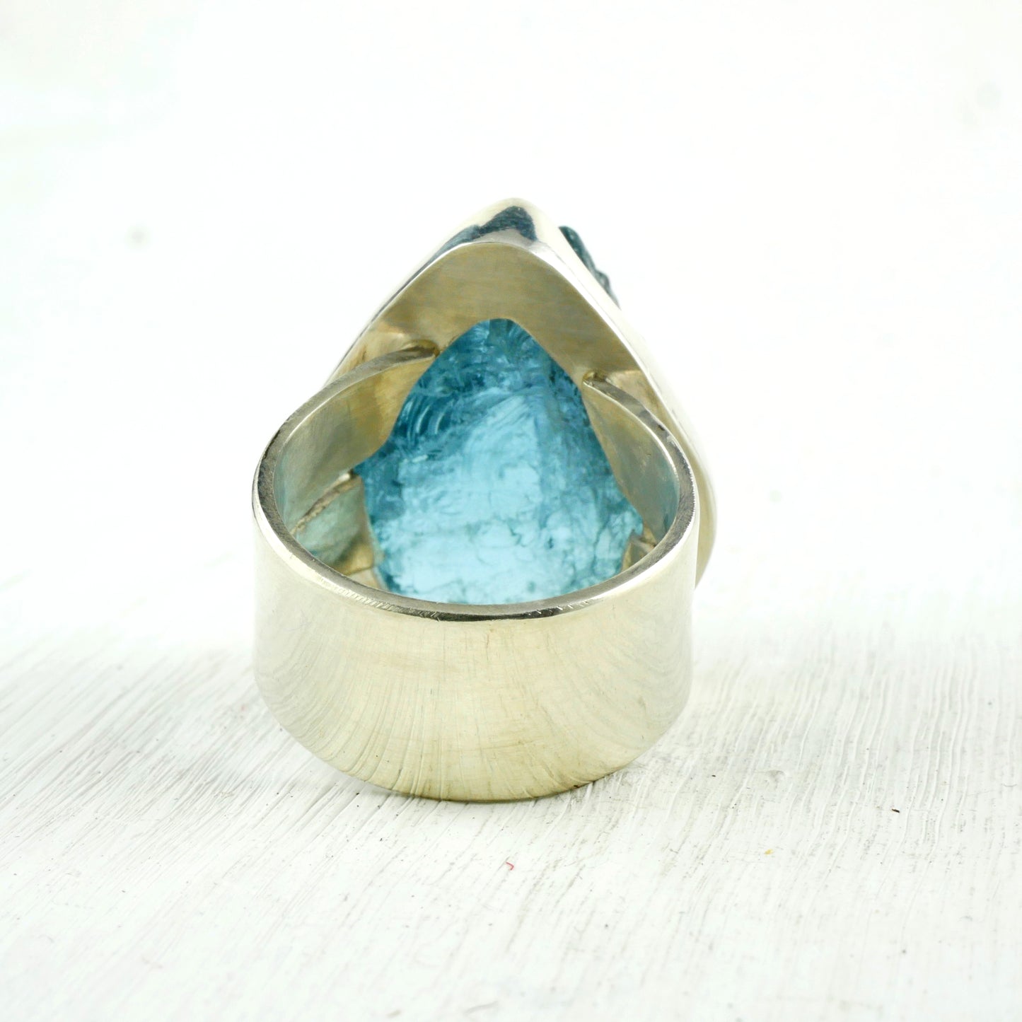 SANTORINI RING - Silver & Aquamarine