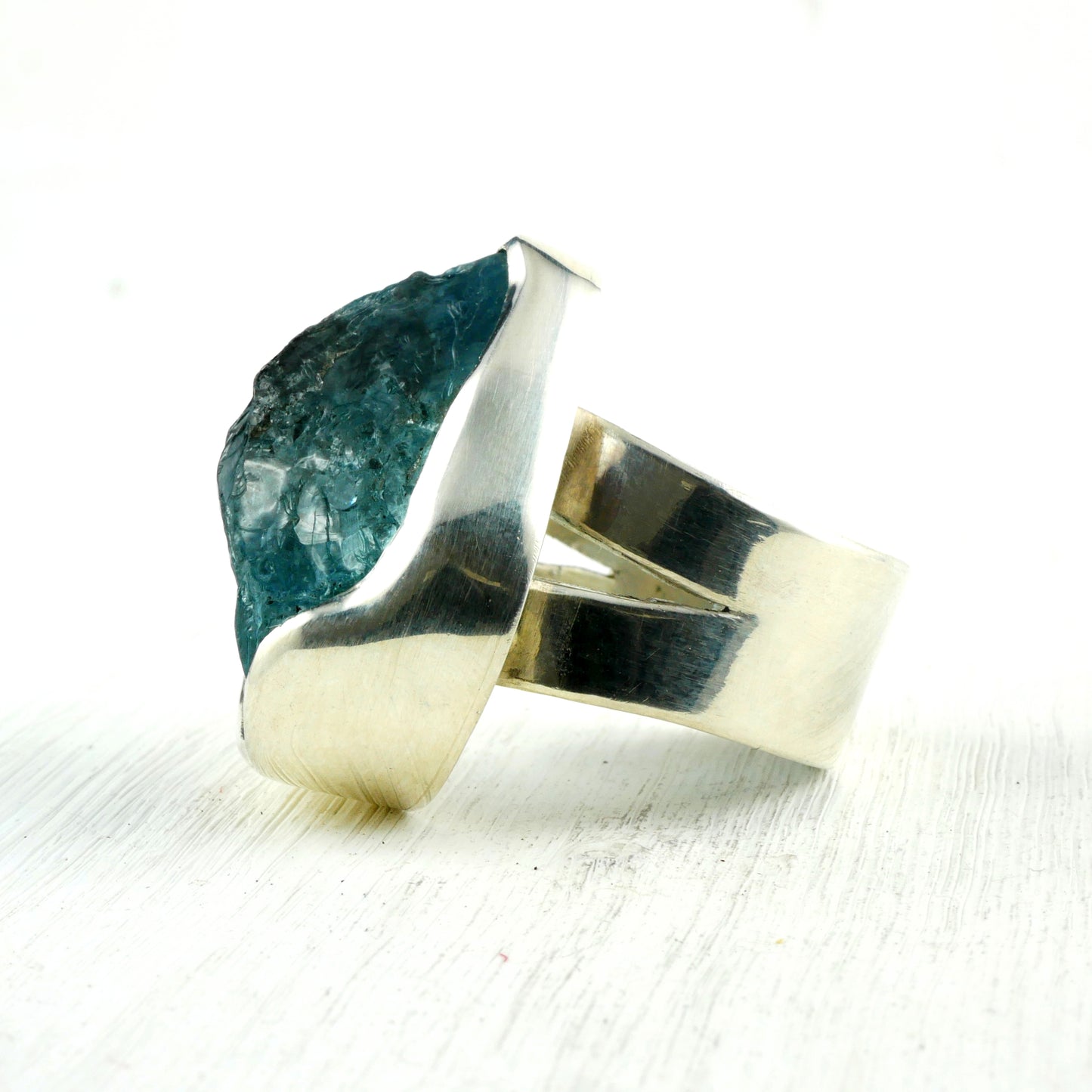 SANTORINI RING - Silver & Aquamarine