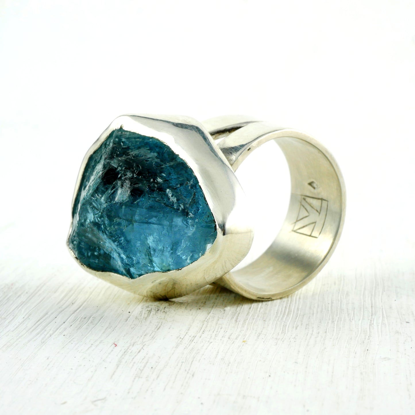 SANTORINI RING - Silver & Aquamarine