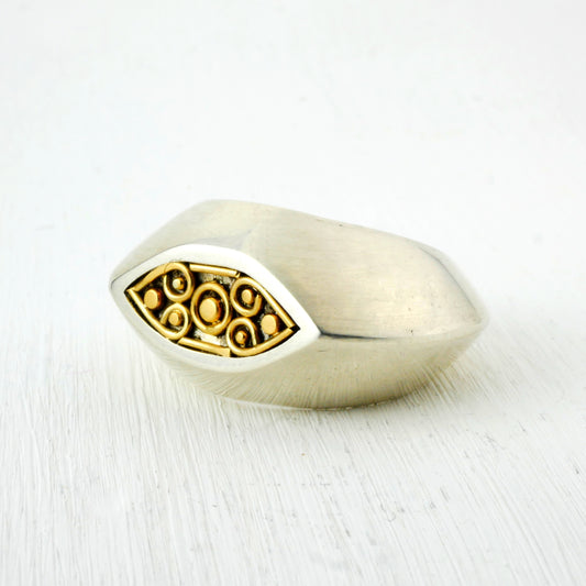 OMNISCIUS RING- Sterling silver, 18K Gold