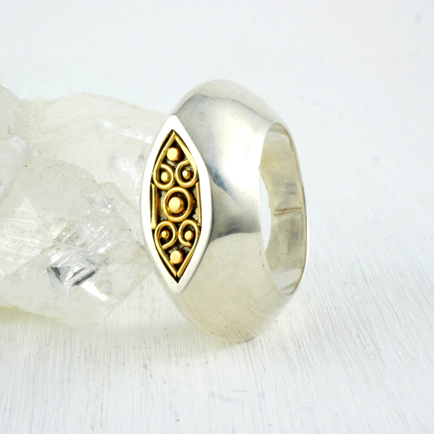 OMNISCIUS RING- Sterling silver, 18K Gold