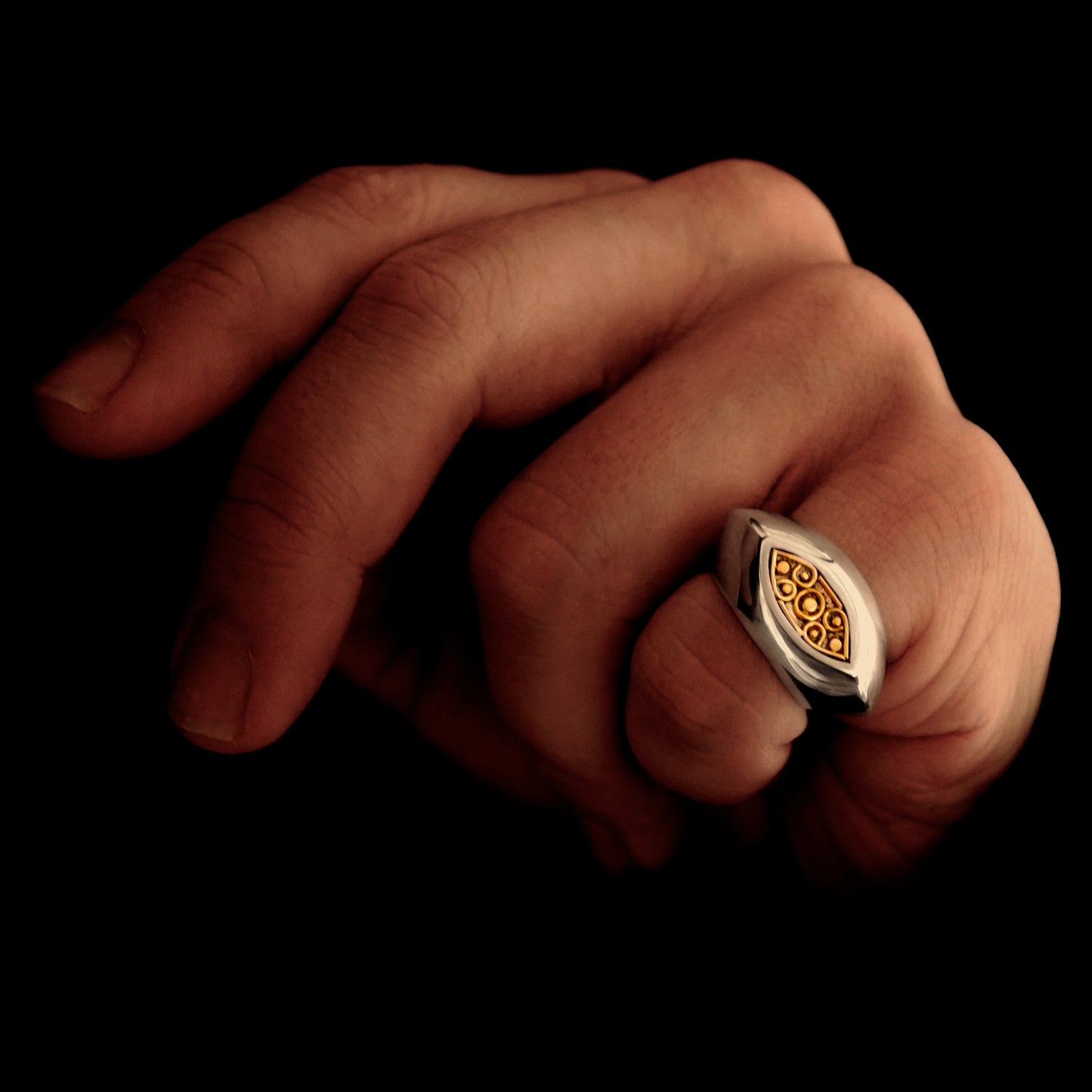 OMNISCIUS RING- Sterling silver, 18K Gold