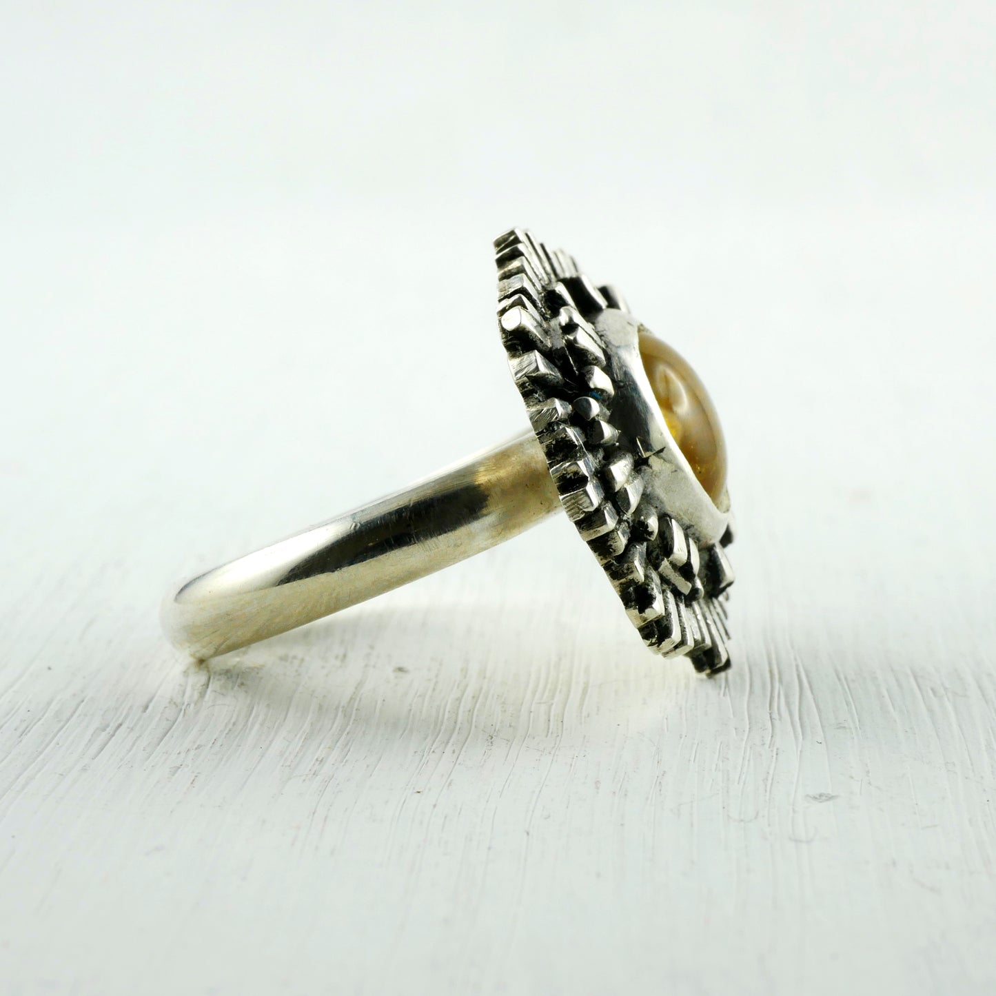 PROVIDENTIA RING - Sterling silver, Rock Crystal & Gold Leaf
