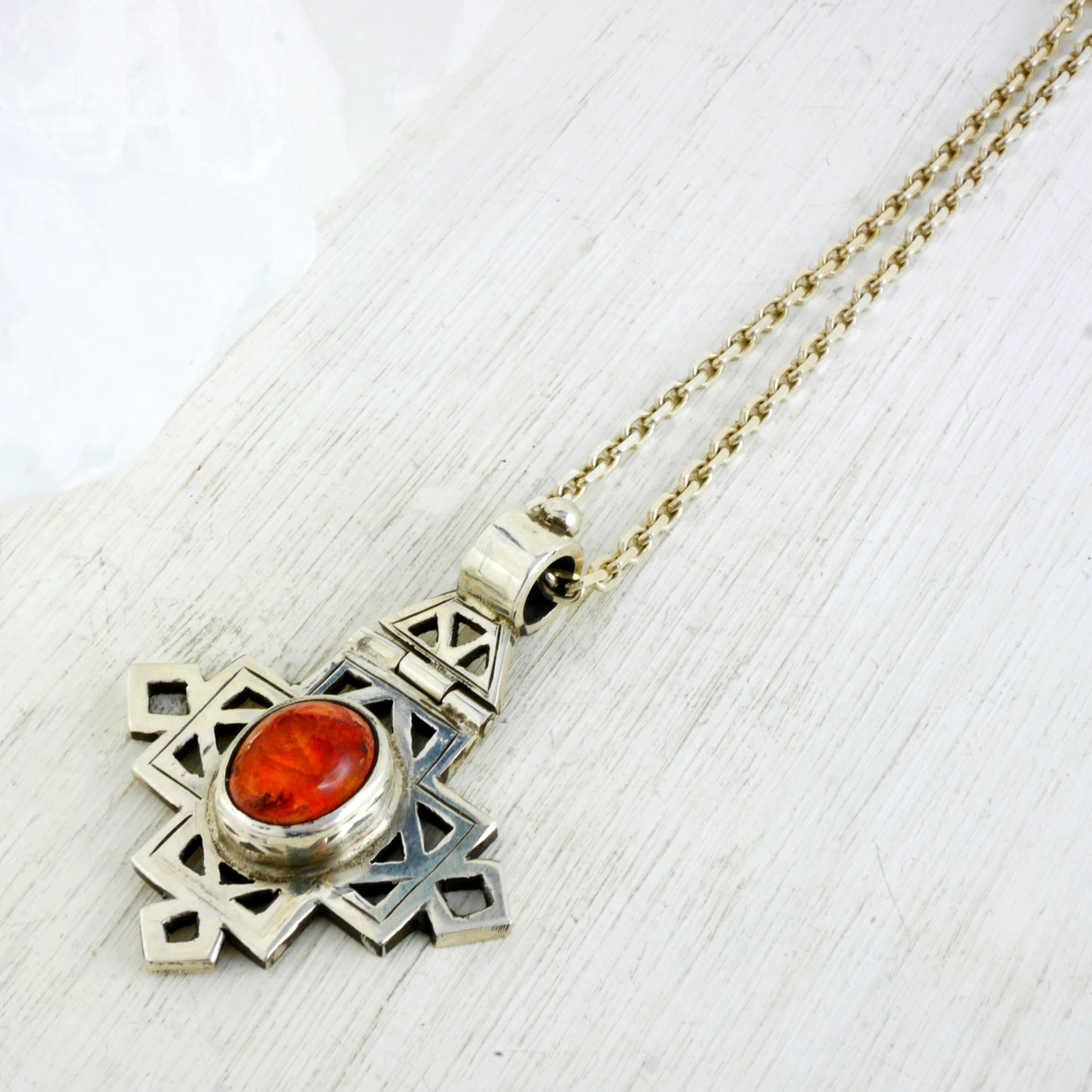 PENDENTIF LALIBELA - Argent 925 & Opale