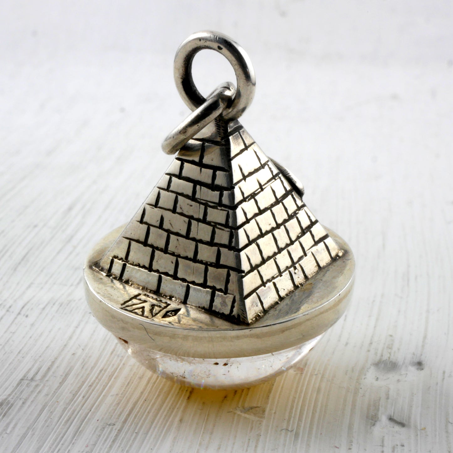 GIZEH PENDANT - Sterling silver, Crystal & Gold leaf