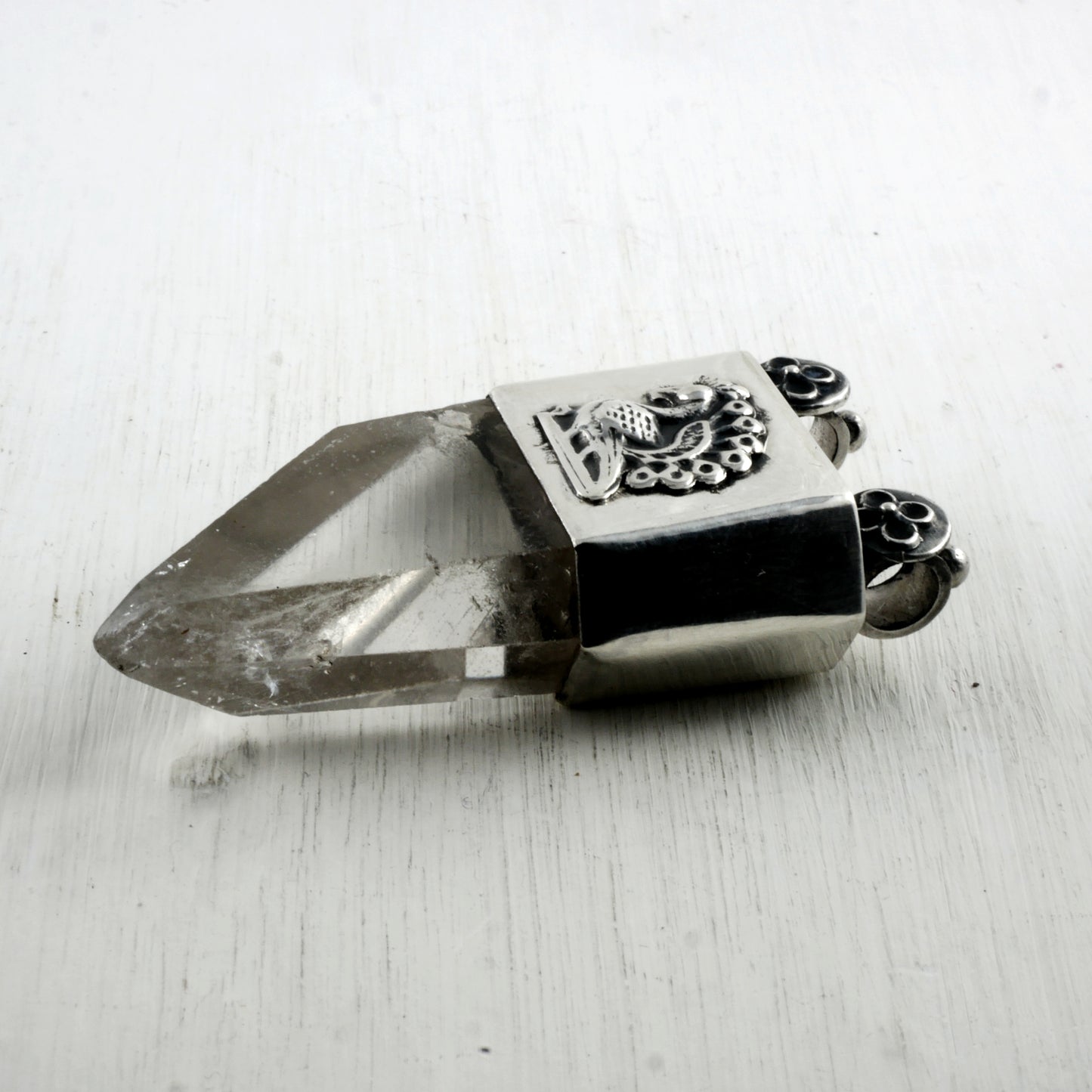 KAILASA PENDANT II - Silver & Rock Crystal