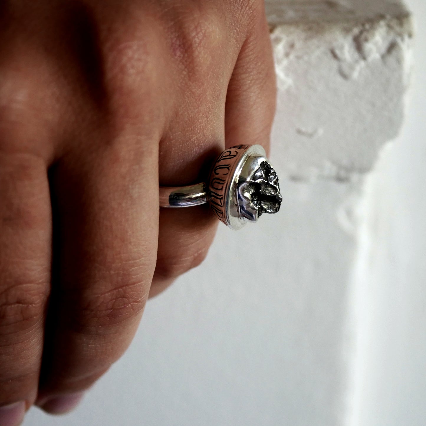 TERRA INCOGNITA RING - Silver & Meteorite