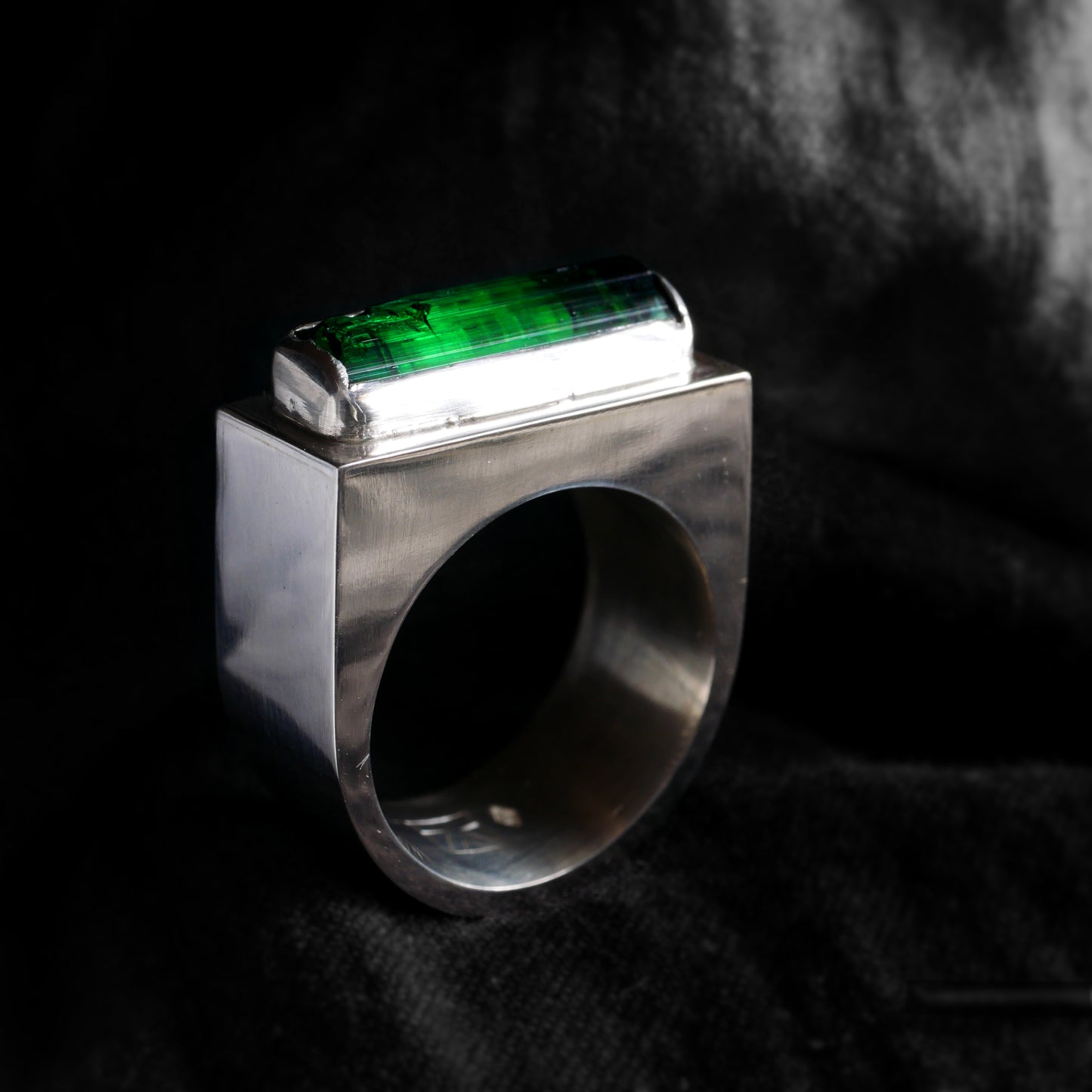 BAGUE SIGIRIYA - Argent & Tourmaline