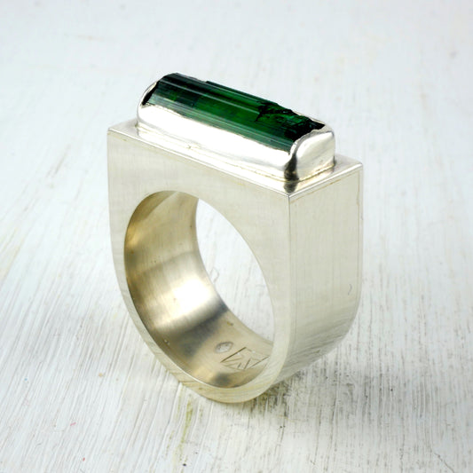 BAGUE SIGIRIYA - Argent & Tourmaline