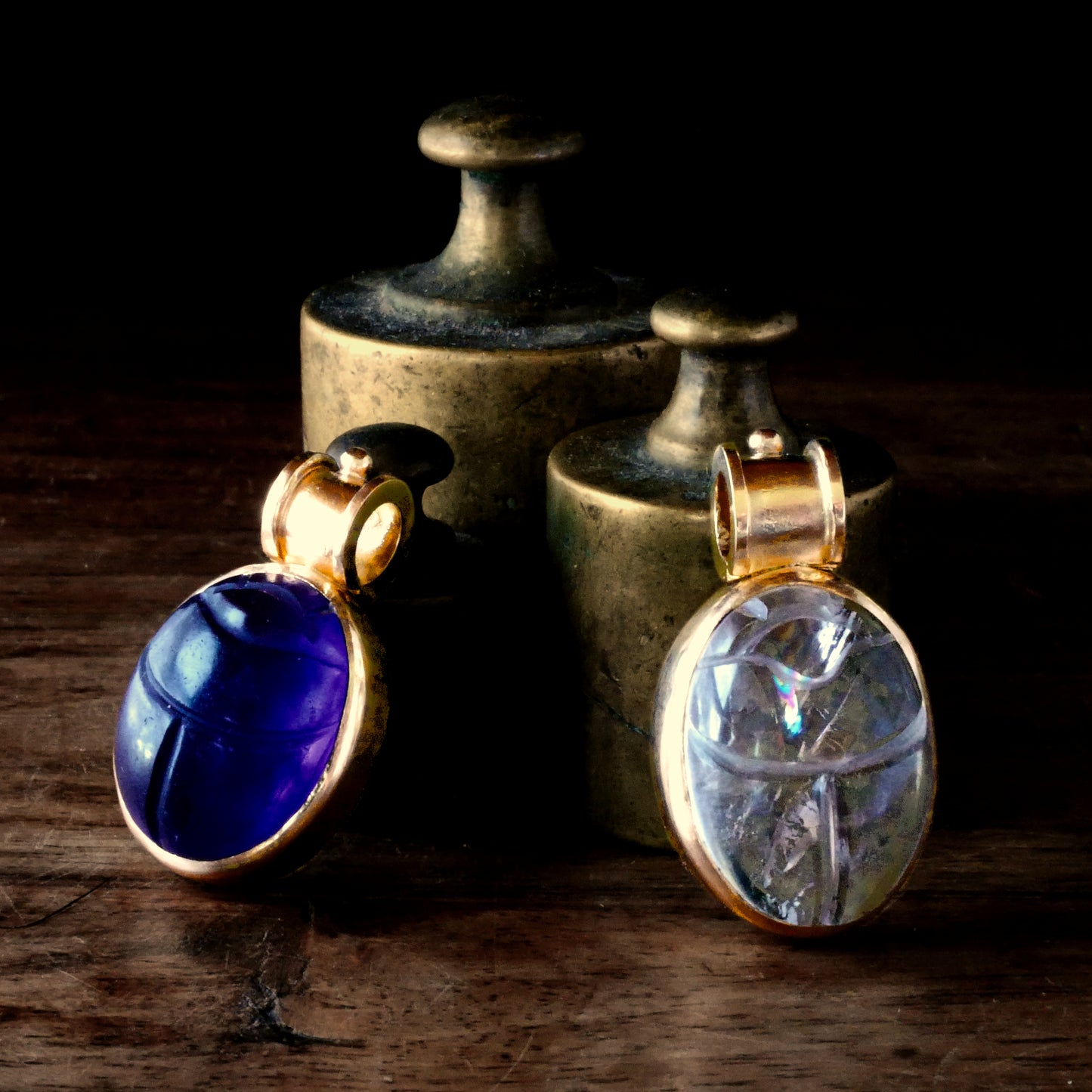 KHEPRI AMULET - Amethyst Scarab & 18K Gold Pendant