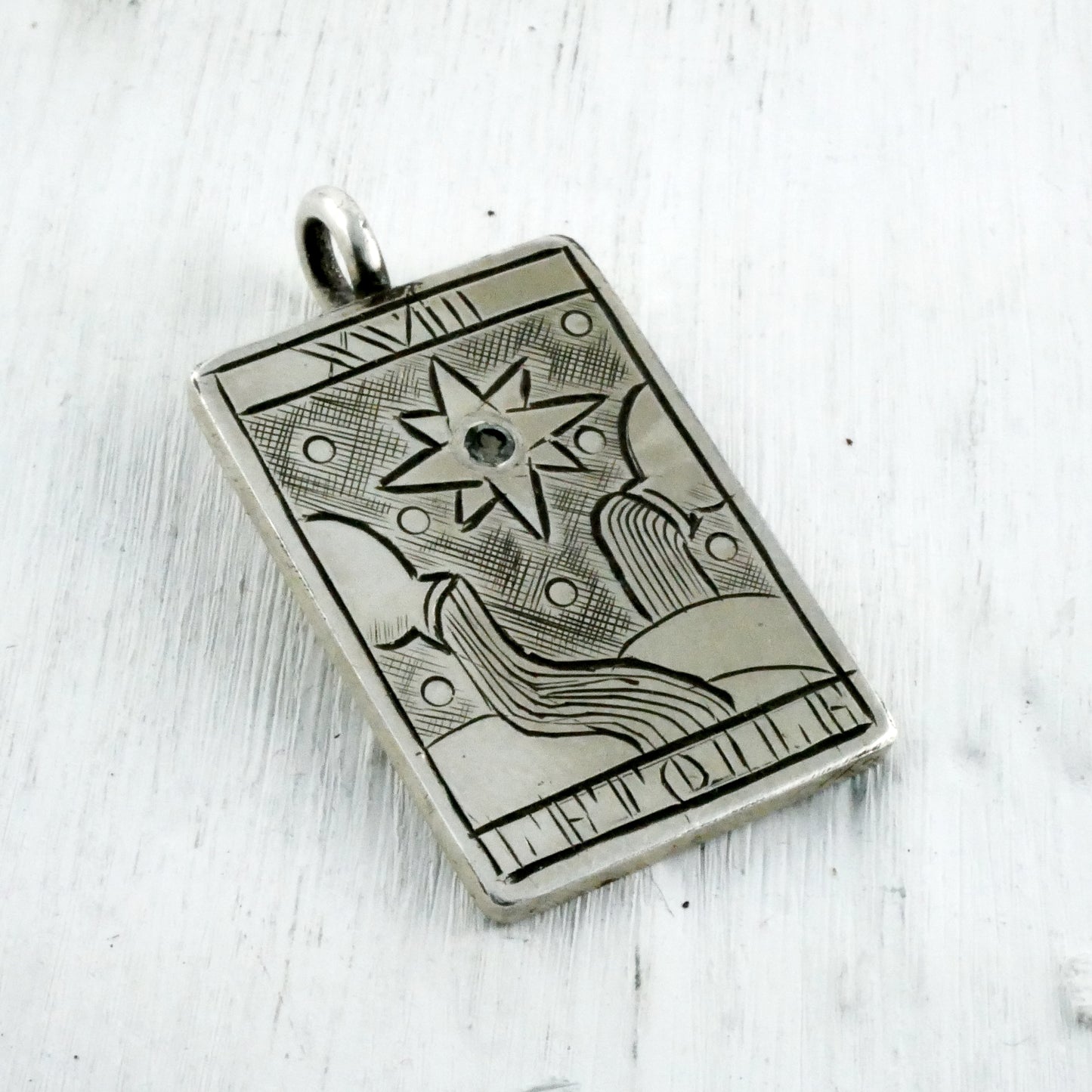 TAROT PENDANT : THE STAR - Sterling silver, Tourmaline