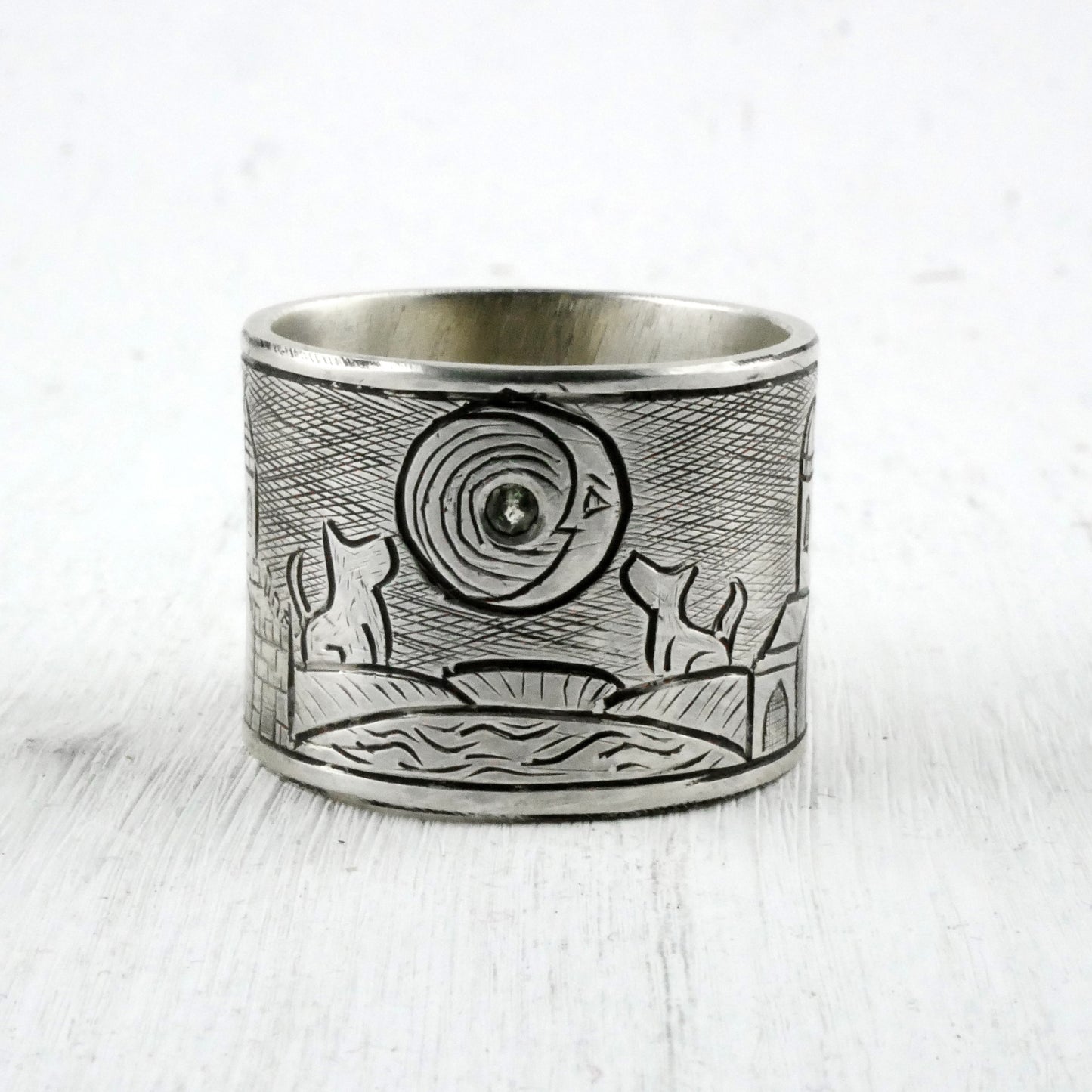 BAGUE TAROT : LA LUNE - Argent 925, Tourmaline