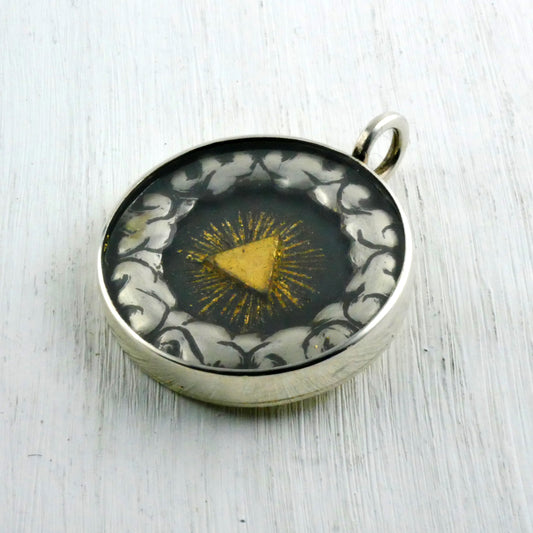 TRINITAS PENDANT - Sterling silver, Gold Foil & Glass