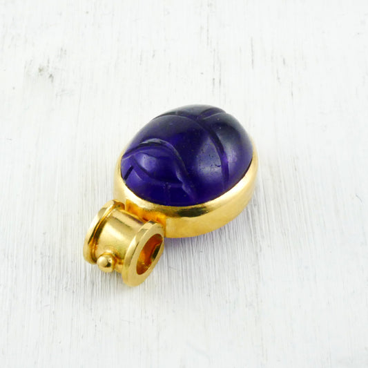 KHEPRI AMULET - Amethyst Scarab & 18K Gold Pendant