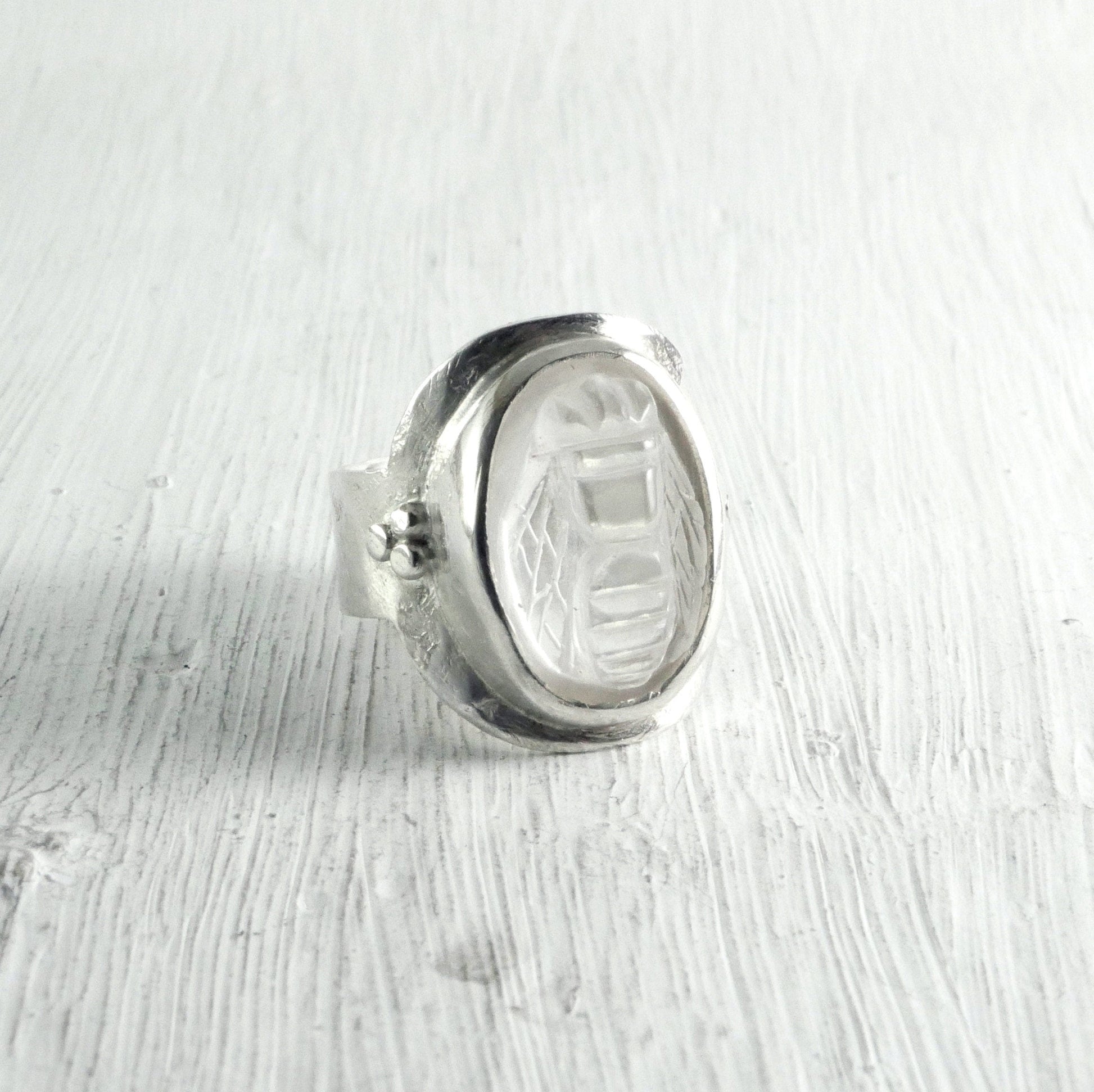 Bague abeille argent cristal