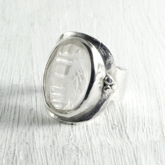 Bague abeille argent cristal