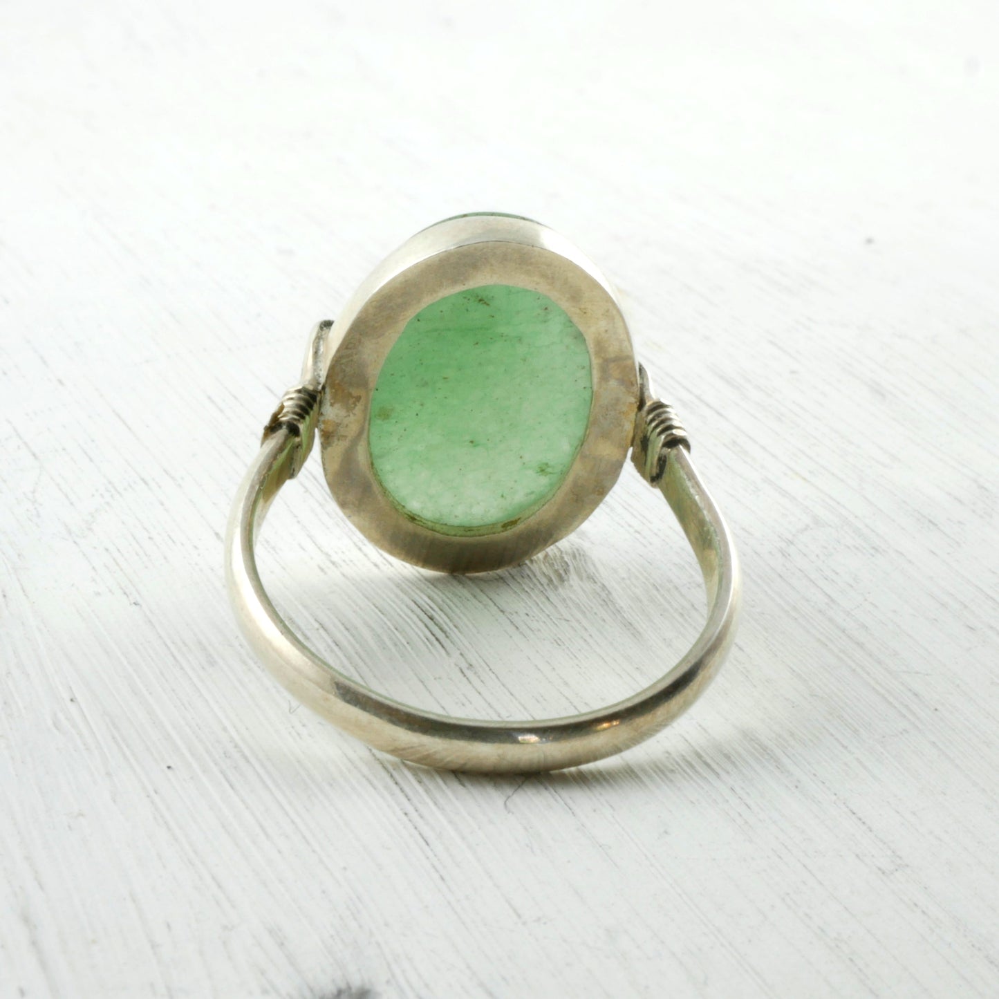 Bague Scarabée en Aventurine & Argent 925 arrière Thalisman 