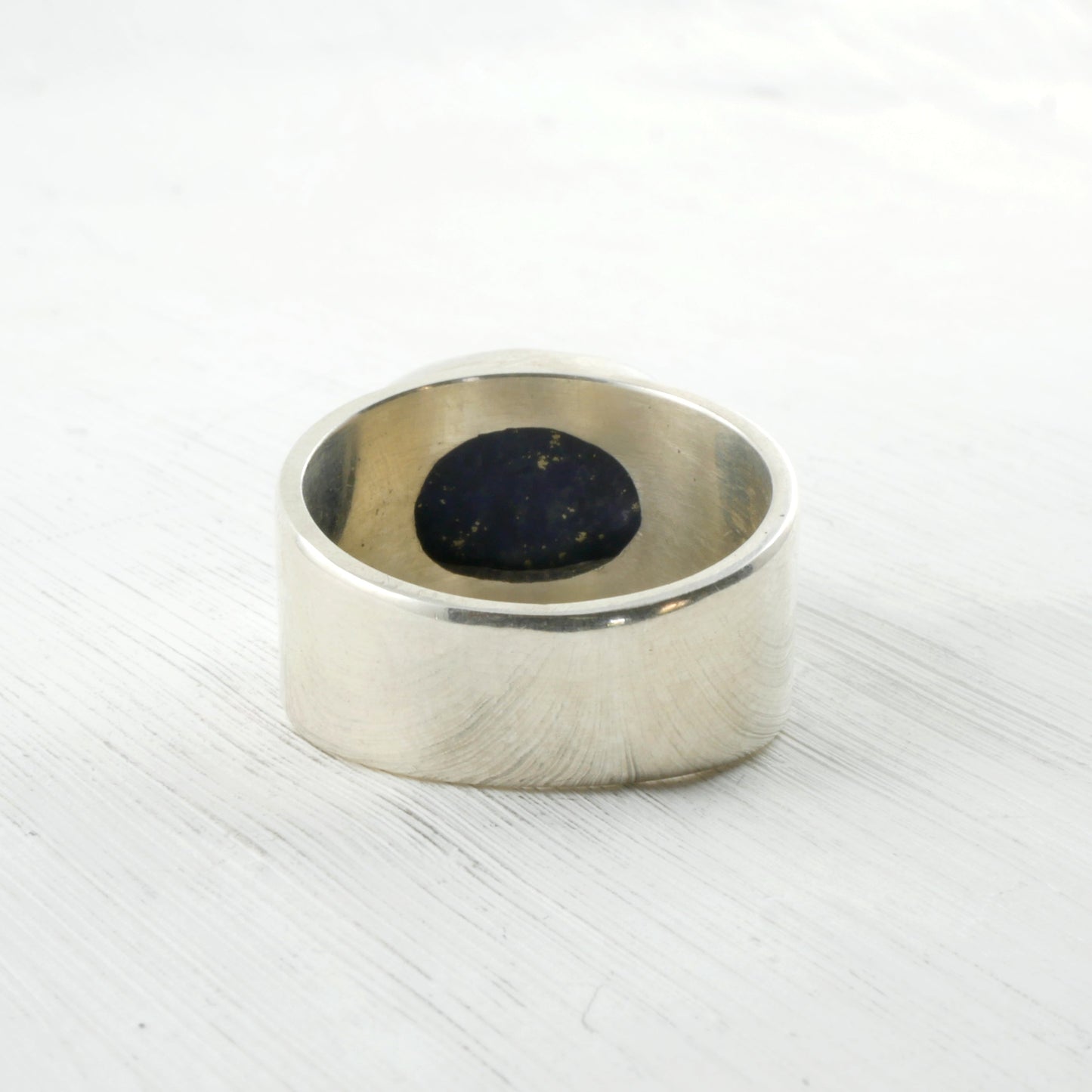 Bague mauvais œil en lapis lazuli bleue et Argent 925 arrière Thalisman 