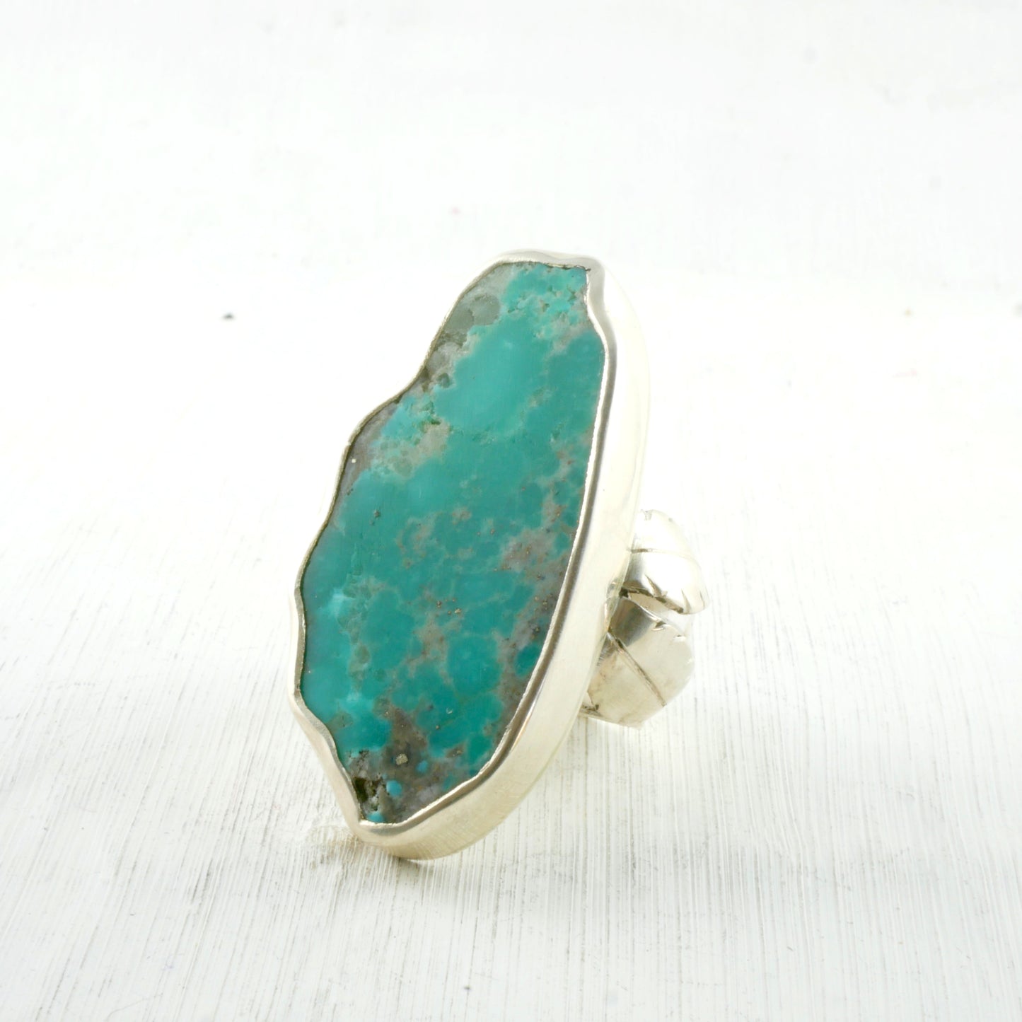 Bague en argent et turquoise brute Thalisman 