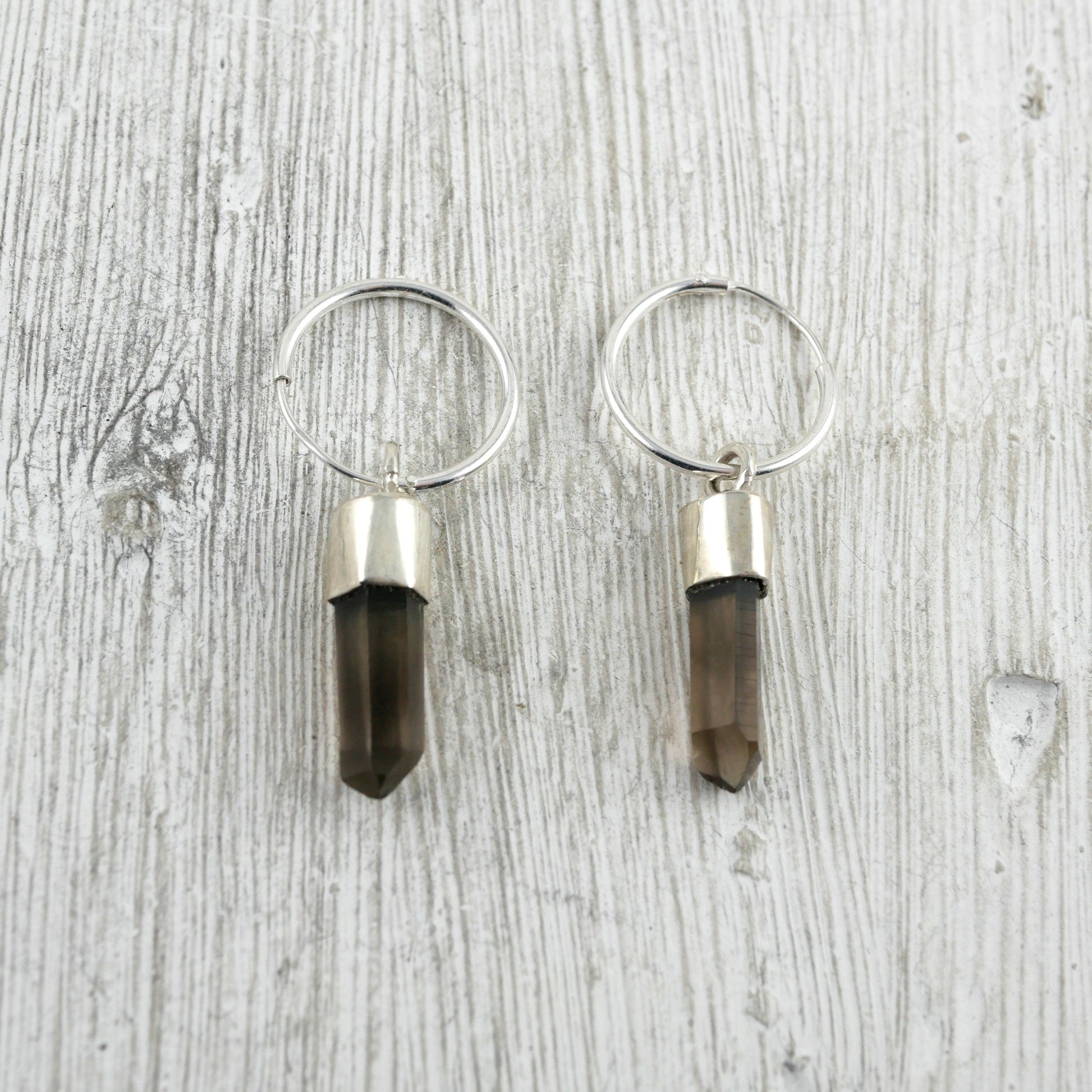 BOUCLES D'OREILLES ARAKAN - Argent 925 & Quartz fumé Thalisman 