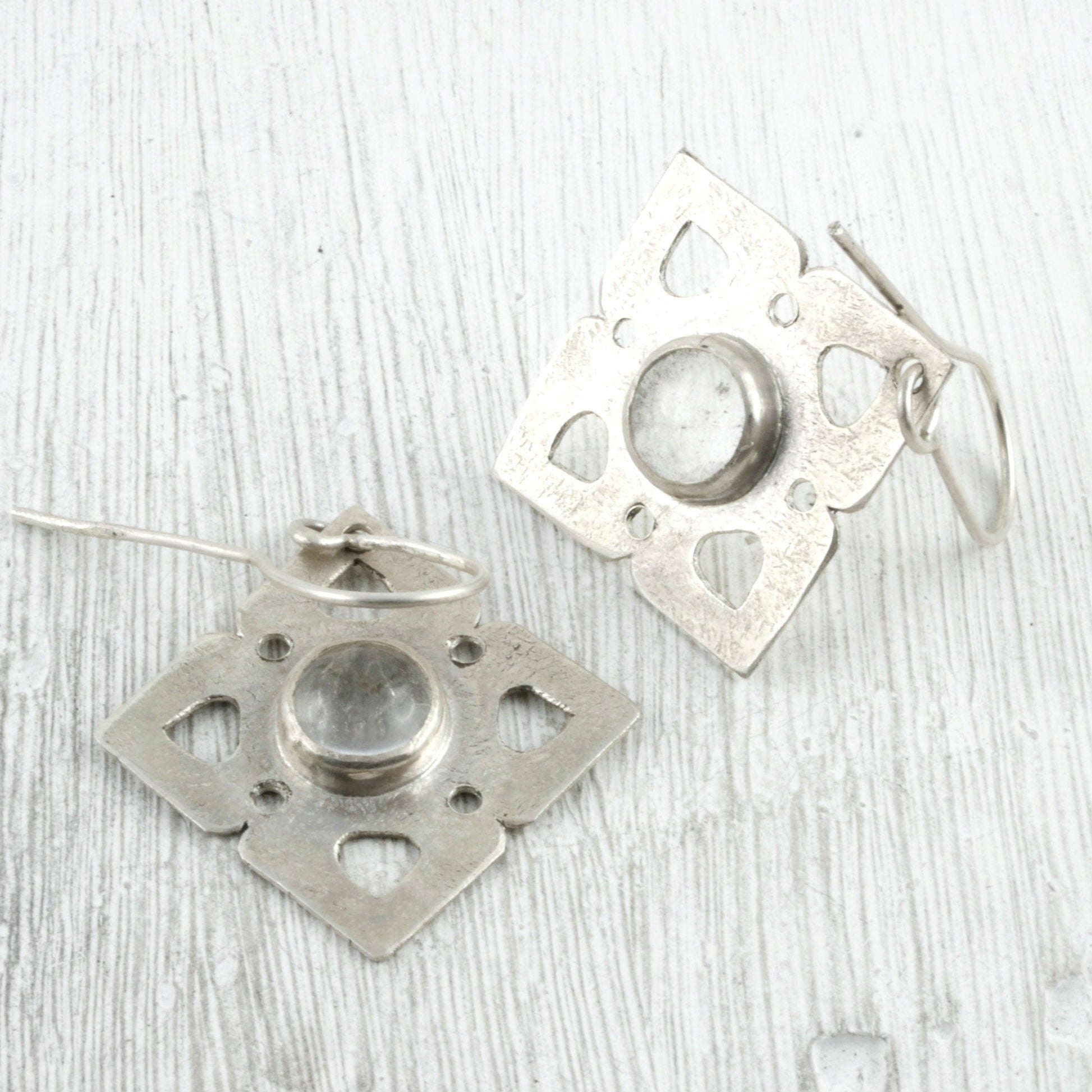 BOUCLES D'OREILLLES EOS - Argent 925 & Cristal de Roche Thalisman 