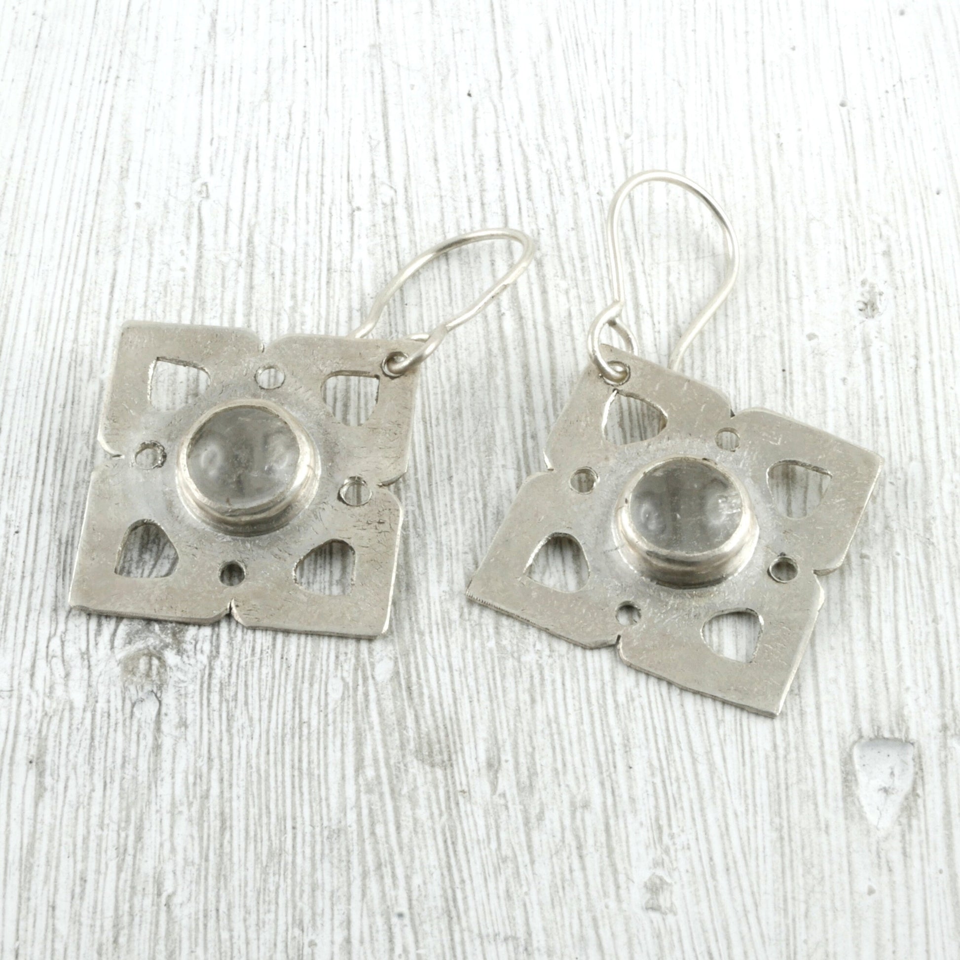 BOUCLES D'OREILLLES EOS - Argent 925 & Cristal de Roche Thalisman 