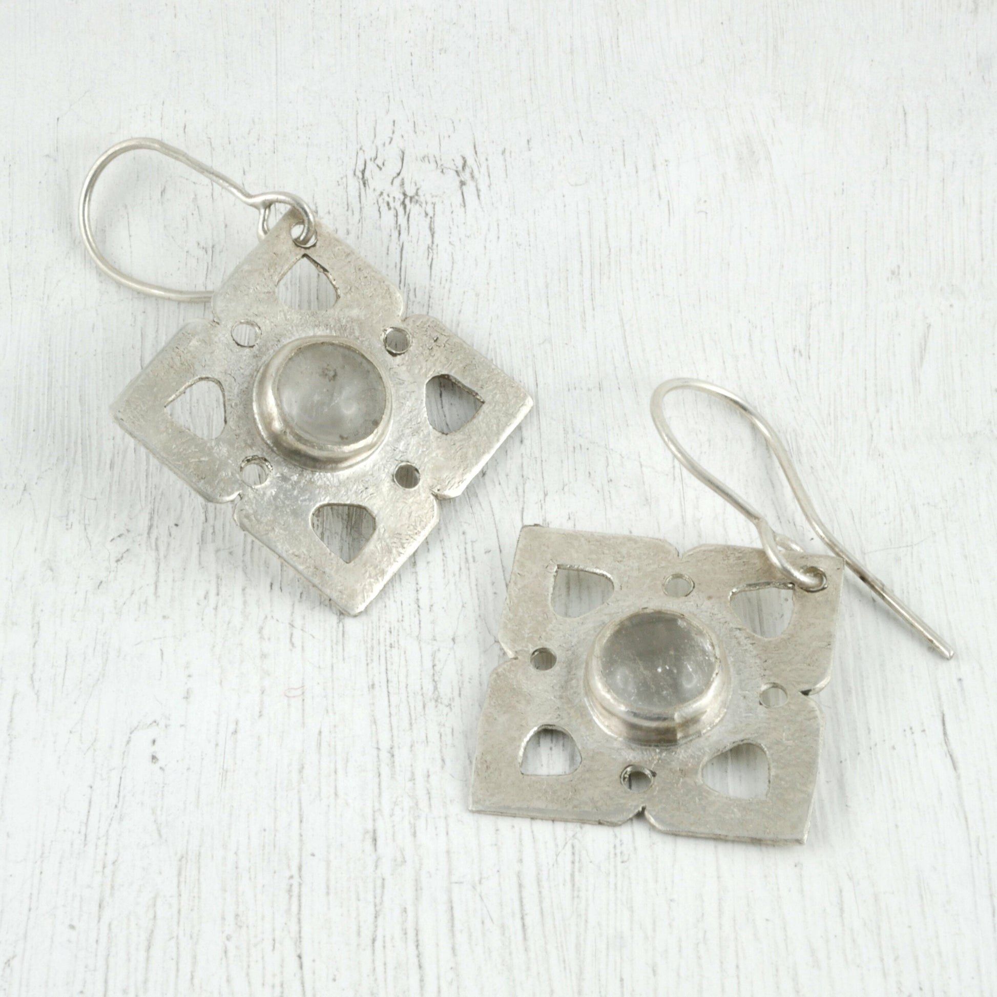 BOUCLES D'OREILLLES EOS - Argent 925 & Cristal de Roche Thalisman 