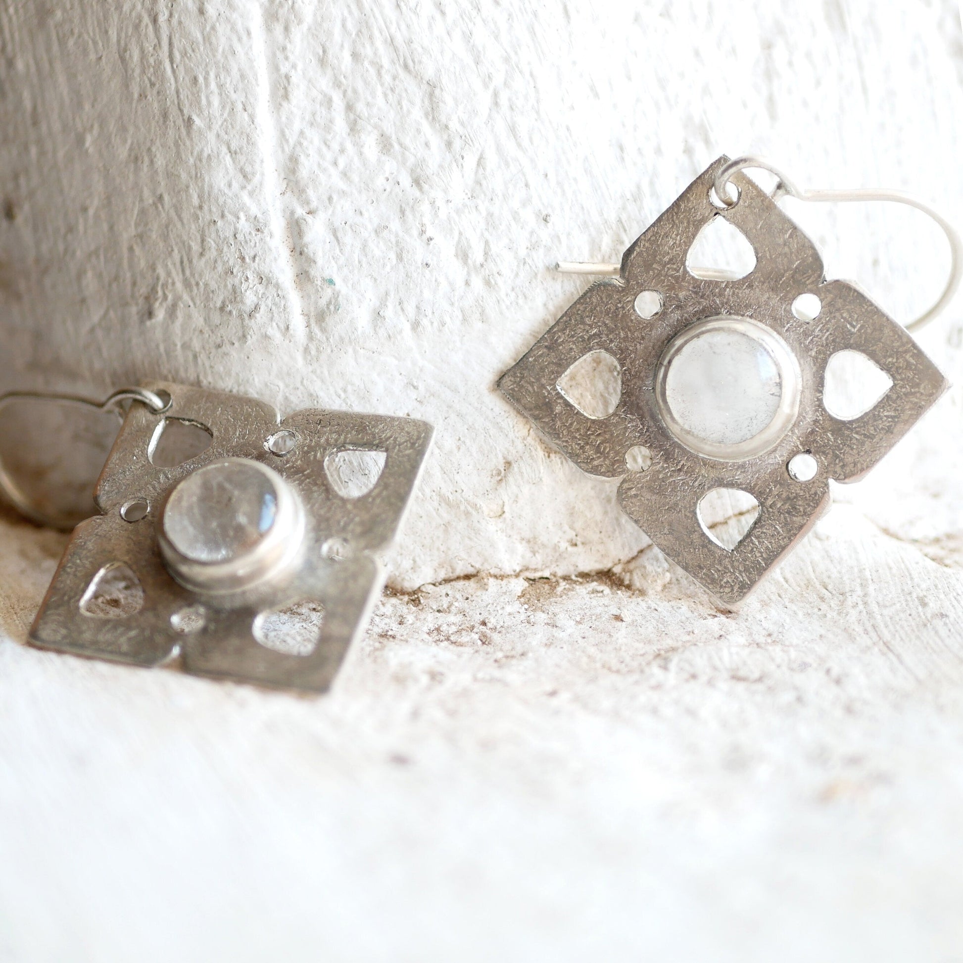 BOUCLES D'OREILLLES EOS - Argent 925 & Cristal de Roche Thalisman 