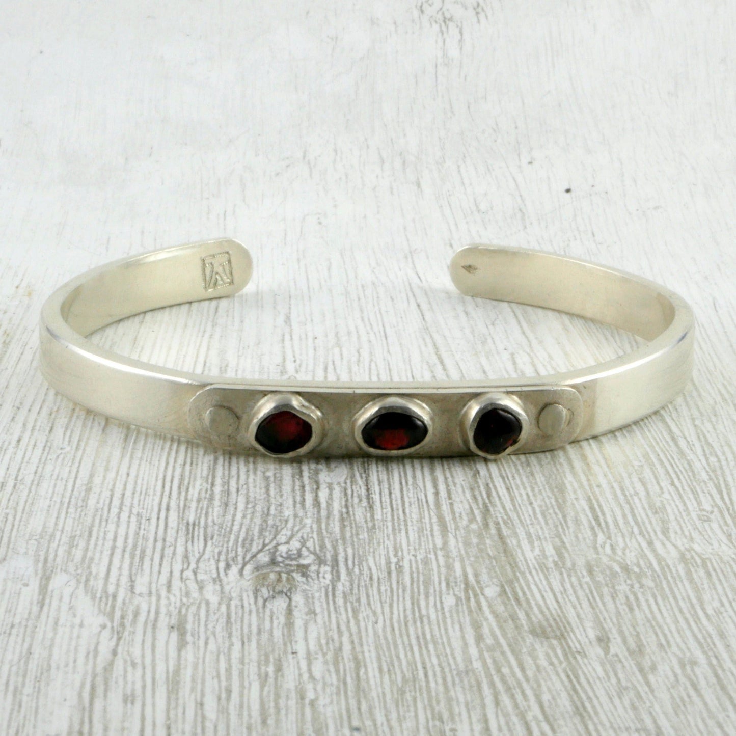 bracelet argent et grenat