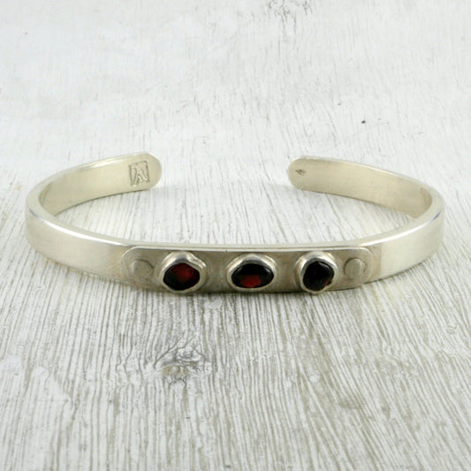 bracelet argent et grenat