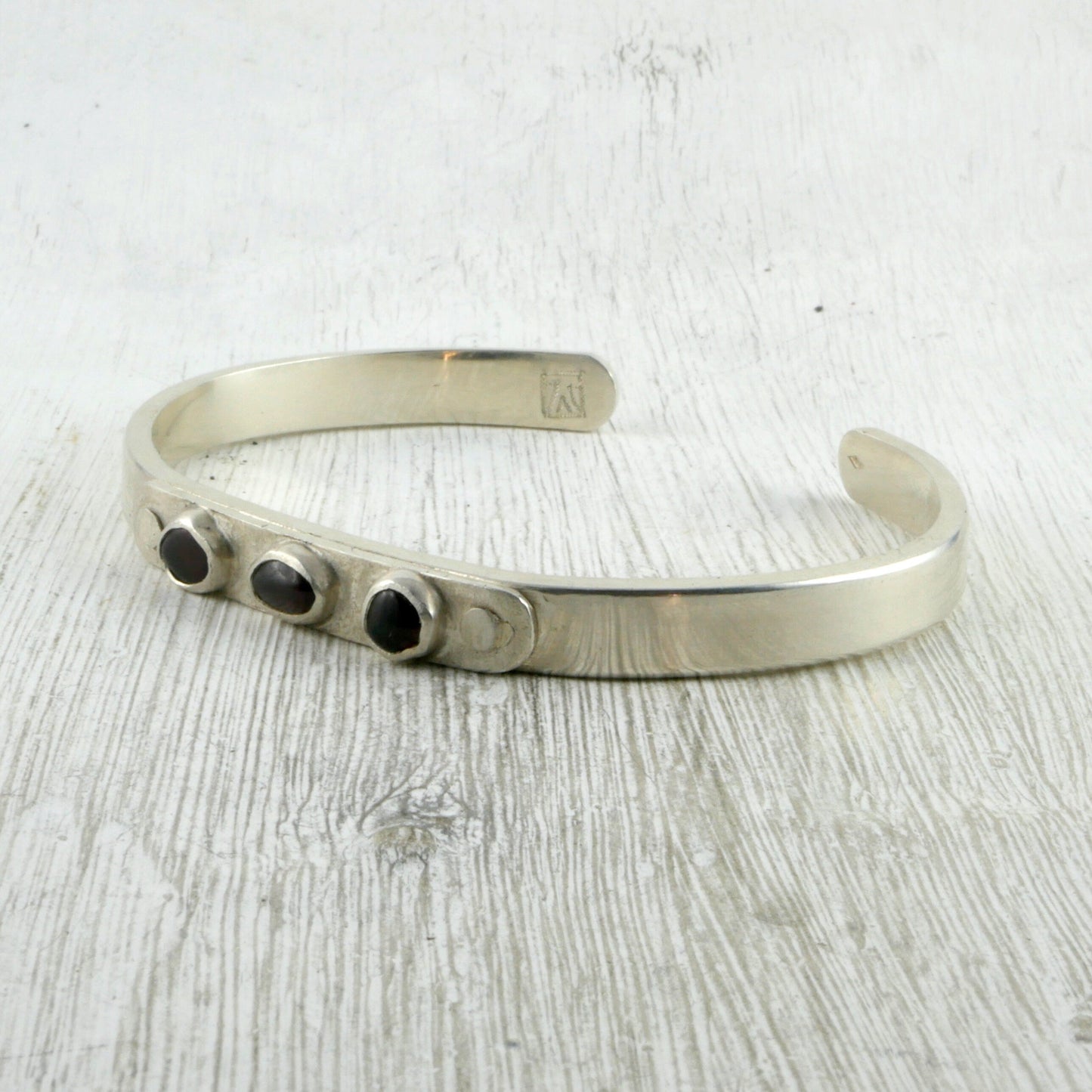 bracelet argent et grenat