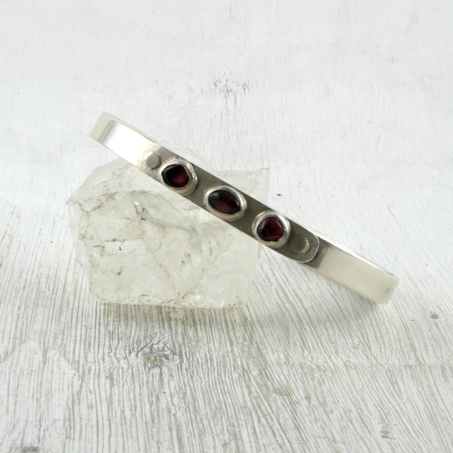 bracelet argent et grenat