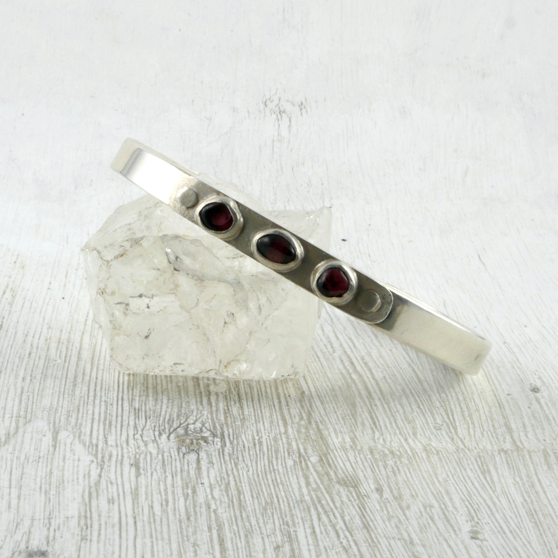 bracelet argent et grenat