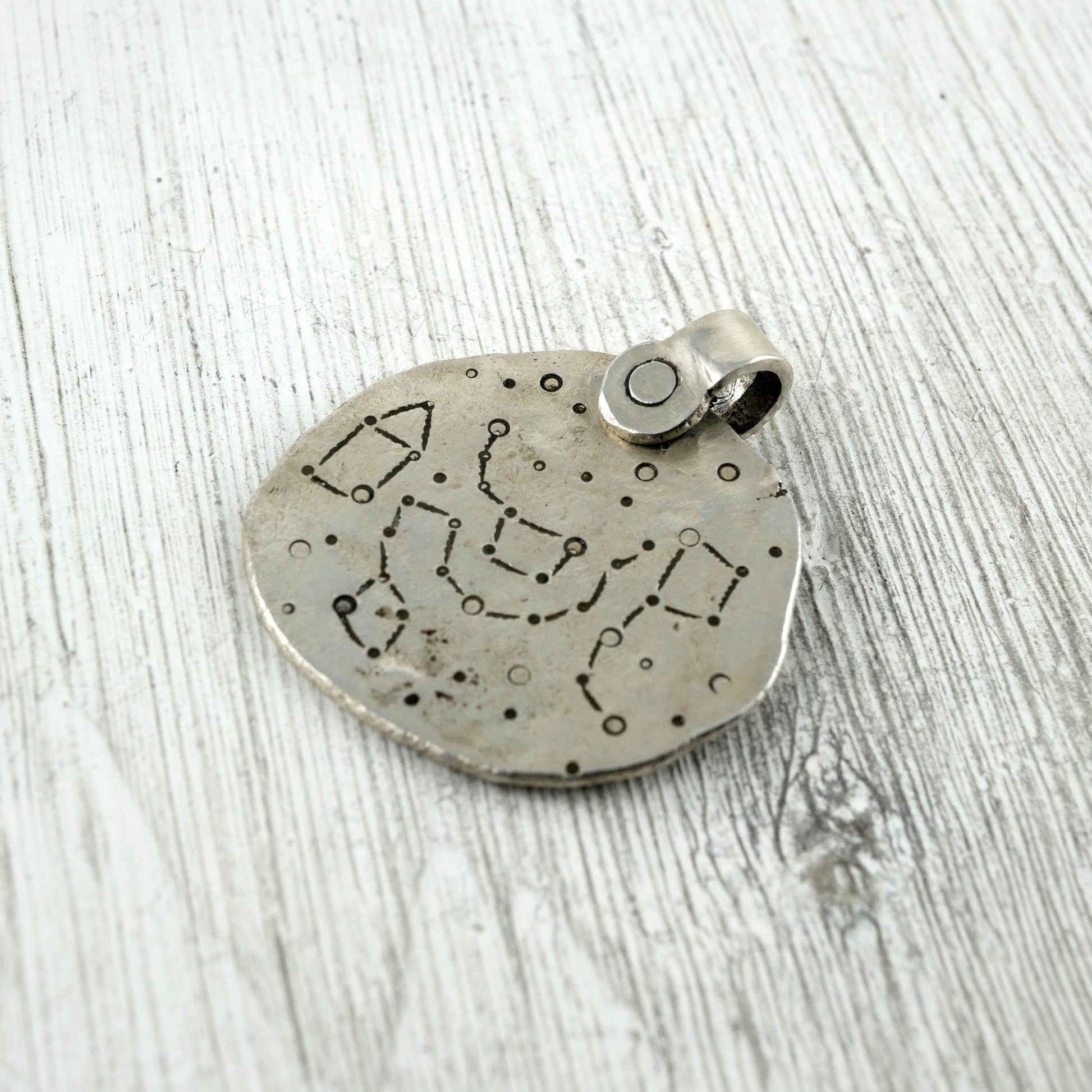 pendentif carte du ciel en argent